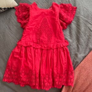 Tularosa red ruffle dress